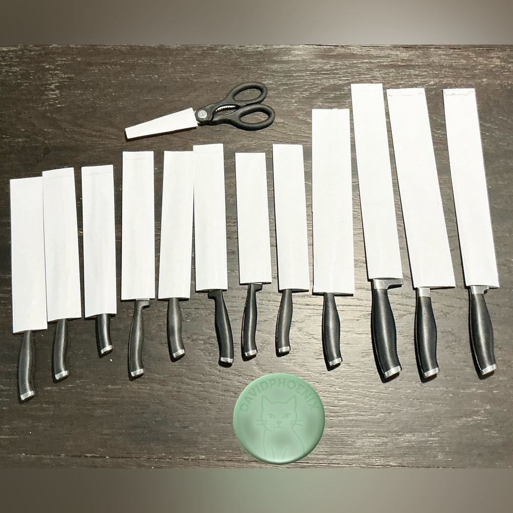 Calphalon Contemporary Self-Sharpening 15 Pc Knife Block Set Chef Santoku Knife - Picture 9 of 14